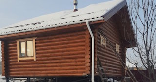 Баня из оцилиндрованного бревна под ключ в Острогожске - от 134979 рублей